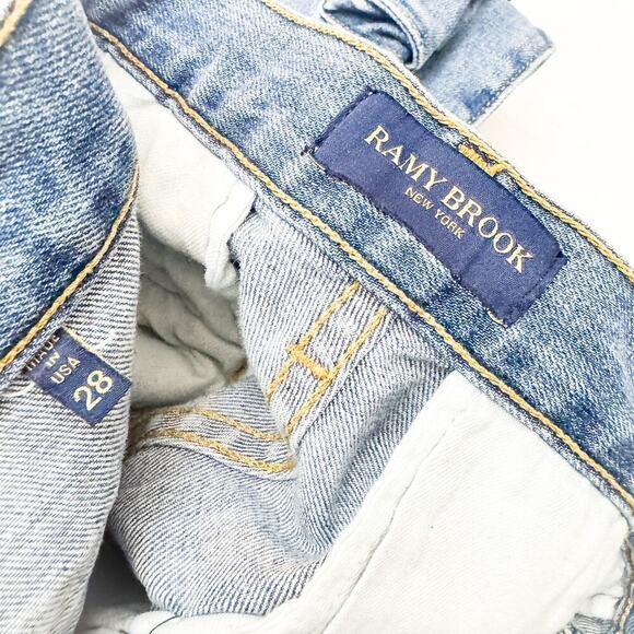 Ramy Brook Carpenter Style Cargo Denim Jeans Light Wash D08235024 Size 28 - Picture 7 of 9